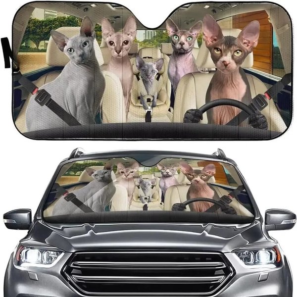 Sphinx Cat Sunshade Cat Car Windshield Sun Shade-image