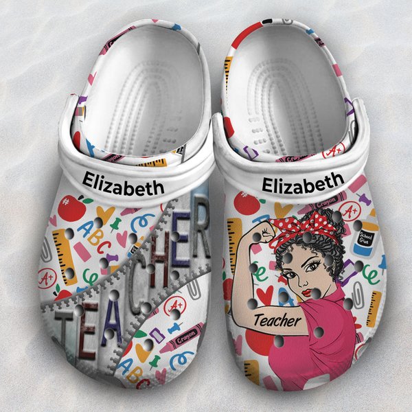 Custom Teacher Clogs Shoes With Your Photo-image