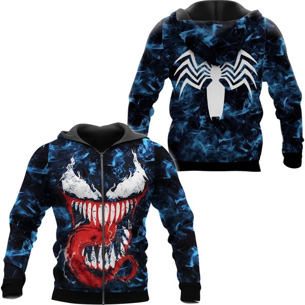 Venom Hoodie, 3D Zip Hoodie-image