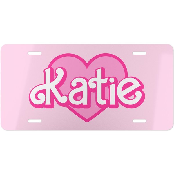 Pink Doll Personalised Text Front License Plate