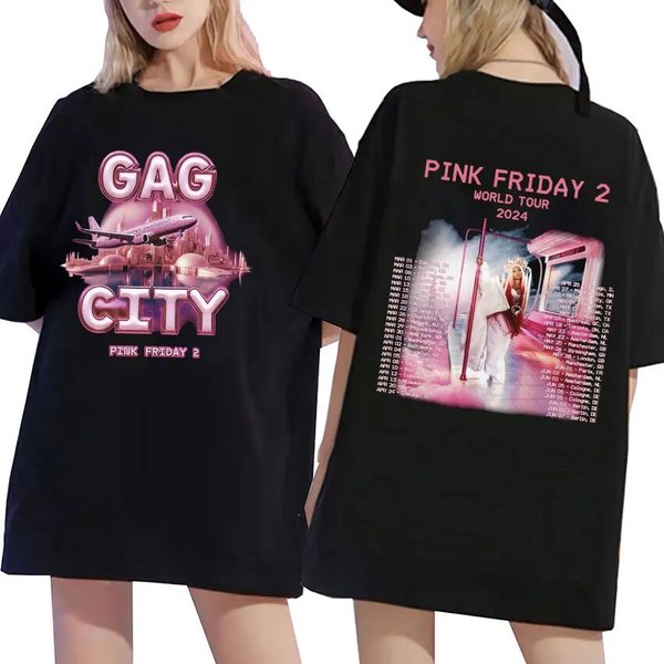 Rapper Nicki Minaj Gag City Pink Friday 2 World Tour 2024 T-Shirt-image