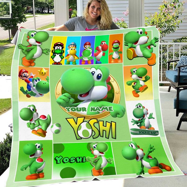 Personalized Yoshi Mario Blanket-image