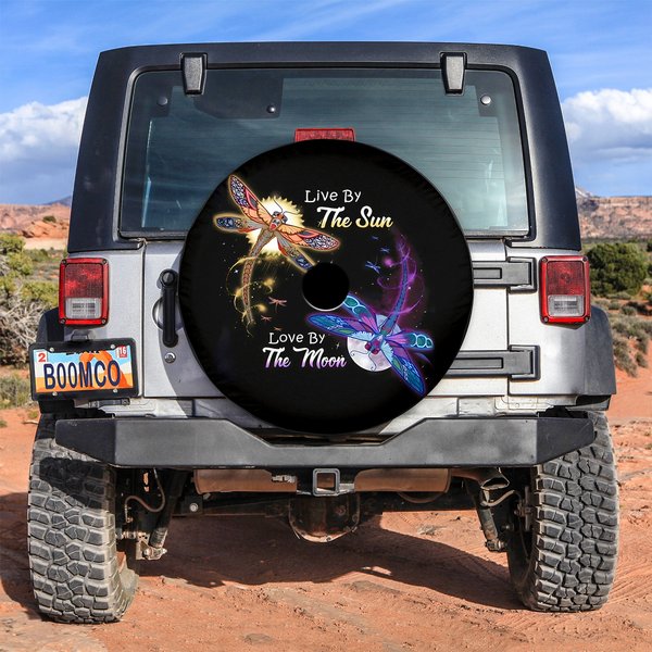 Sun Moon Dragonfly Live By The Sun Love By The Moon Spare Tire Cover-image