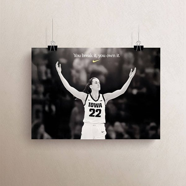 Caitlin Clark You Break It You Own It Vintage Basketball Poster-image