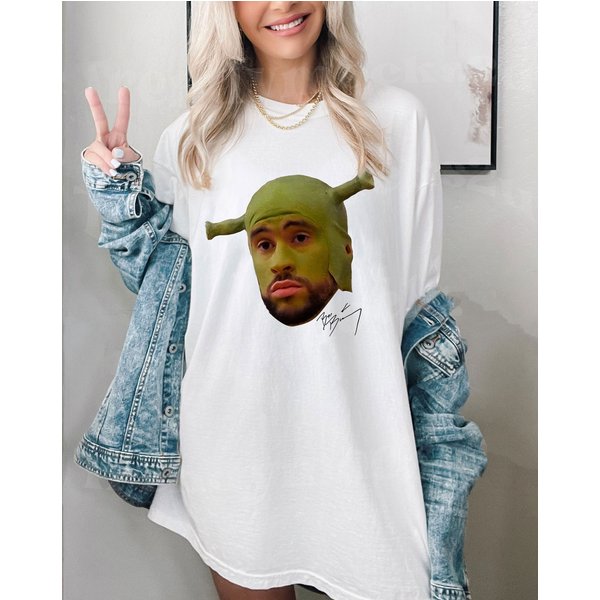 Bad Bunny X Shrek Meme Shirt, Monaco Bad Bunny Tour Merch-image