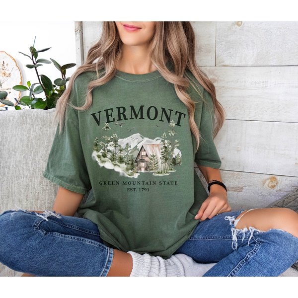 Unisex Vermont Green Mountain State Tee Shirt Tshirt-image