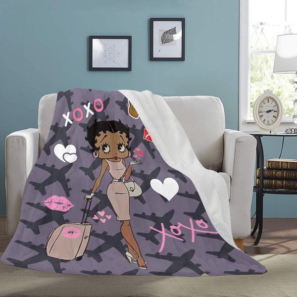 African Betty Boop Vacationer Fleece Blanket