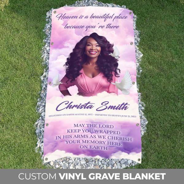Custom Grave Blanket, Custom Memorial Grave Blanket, In Loving Memory Sign, Grave Funeral Blanket, Memorial Keepsakes, Memorial Home Going-image