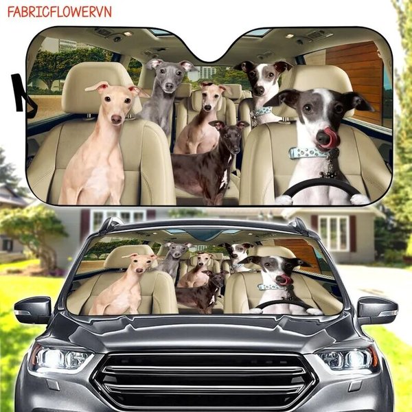 Italian Greyhound Car Sunshade, Dog Car Decoration-image