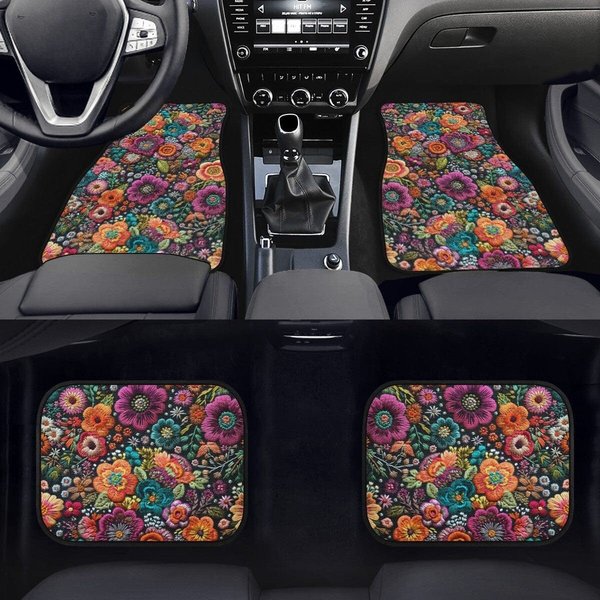 Women's Floral Aesthetic Car Floor Mats