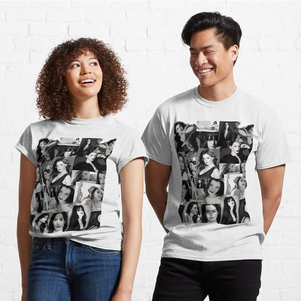Anne Hathaway Assorted Photo Collage - Black And White Aesthetics Version Classic T-Shirt-image
