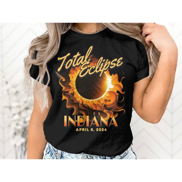 Total Eclipse 2024 Indiana T-Shirt, Indiana Eclipse T Shirt-image