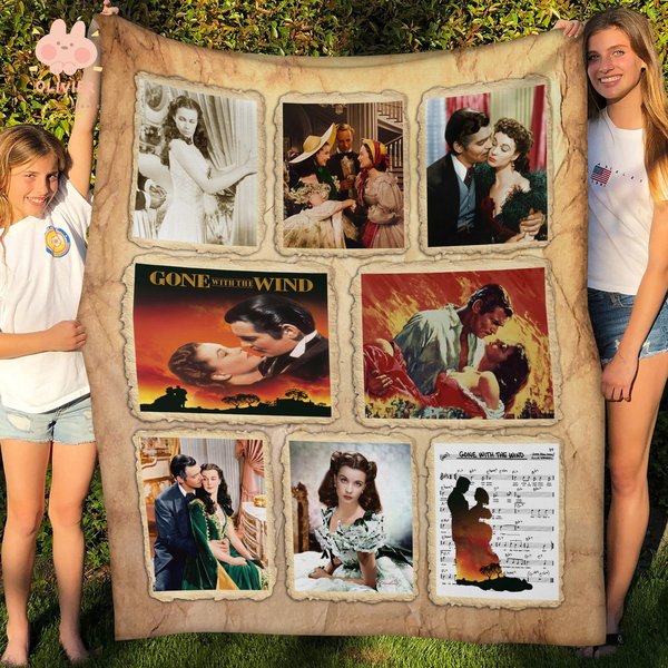 Gone With The Wind Movie Fleece Blanket, Scarlett O'hara Quilt, Romantic Movie Blanket-image