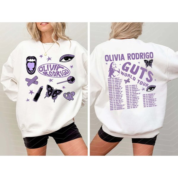 Olivia Rodrigo Guts Png Olivia Rodrigo Guts Double Sided Sweatshirt-image