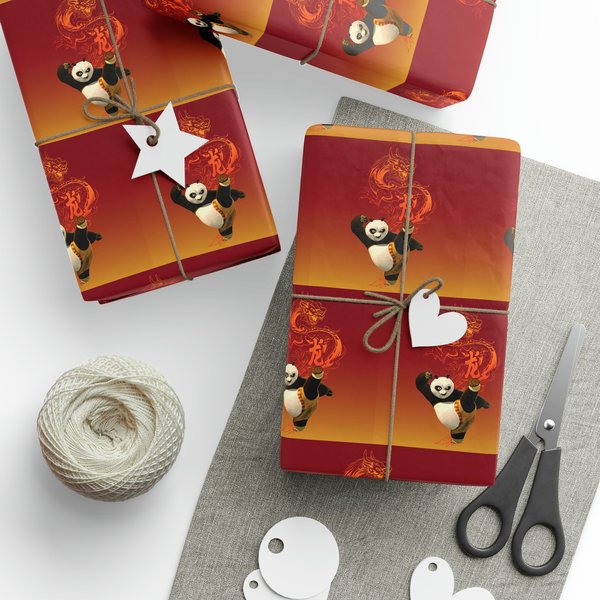 Kung Fu Panda Custom Design Wrapping Paper Birthday Special Occasion Gift Giving-image