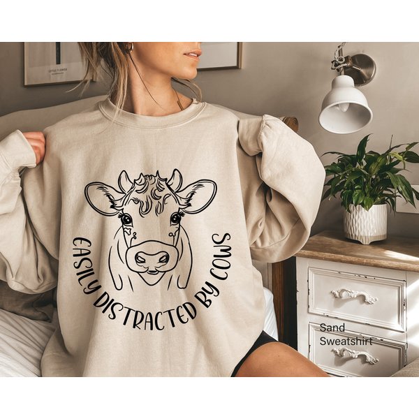 Easily Distracted By Cows Sweatshirt-image