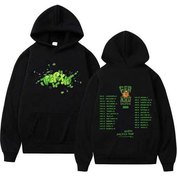 Rapper Feid 2024 North America Tour Print Hoodie Music Album Ferxxocalipsis Poster Sweatshirts Unisex Fashion Hip Hop Pullovers