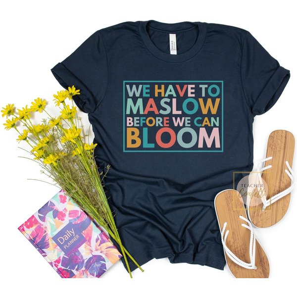 Maslow Before Bloom Tshirt, Maslow's Hierarchy Of Needs Shirt-image