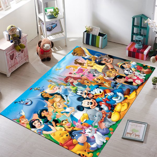 Cartoon Characters Rug, Mix Characters Rug,Popular Cartoon Rug,Kids Room Rug,Nursery Decor-image