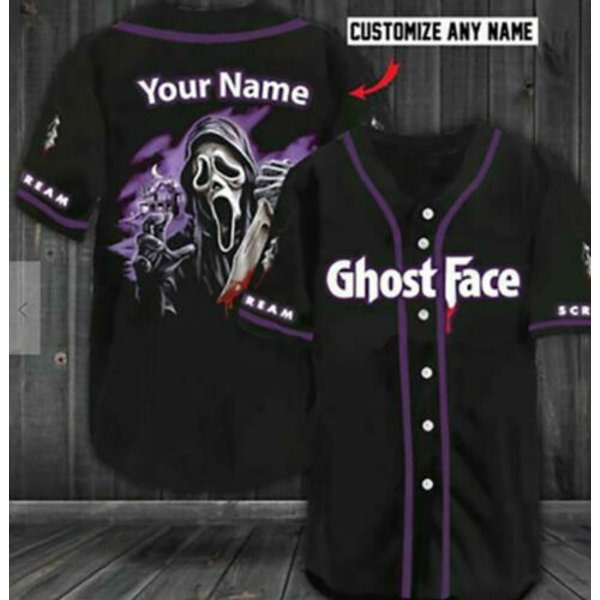 Personalized Horror The Ghostface Scream Baseball Jersey-image