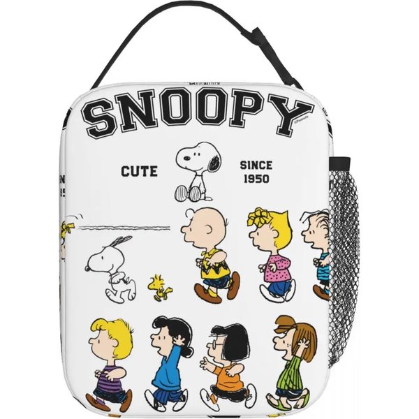Snoopy Cartoon The Gang Moving Forward Insulated Lunch Bag, Snoopy Lunch Bag-image