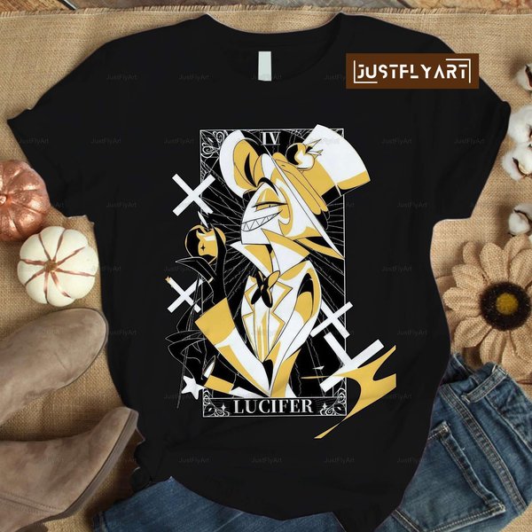 The Dark Allure Of Hazbin Hotel With Lucifer Iv T-Shirt, Animated Series T-Shirt-image
