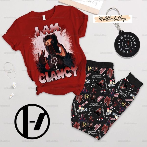 Twenty One Pilot Pajamas Set, 3d Tshirt And Pants Pajamas Set