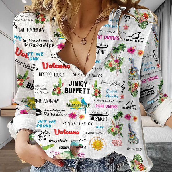 Jimmy Buffett Women Casual Shirt, Music Women Blouses