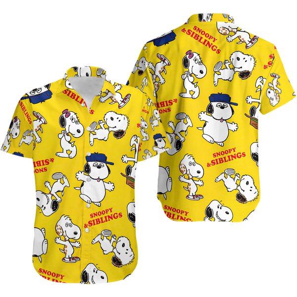 Snoopy Hawaiian Shirt, Snoopy And Siblings Shirts-image