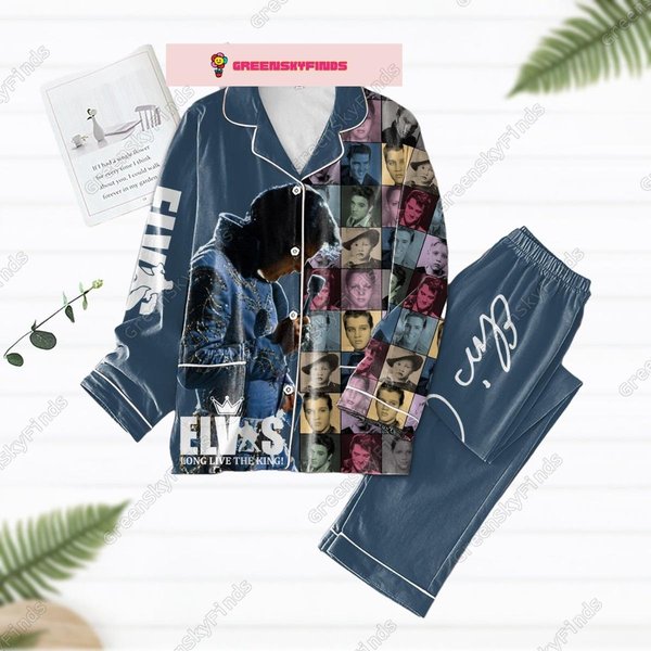 Elvis Presley Pajamas, Elvis Presley Pajamas, King Of Rock N Roll Pajamas Set-image