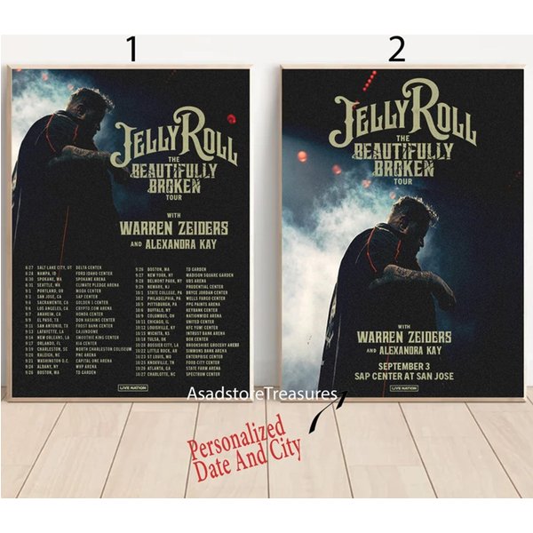 Custom Jelly Roll - The Beautifully Broken Tour 2024 Poster-image