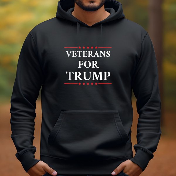 Veterans For Trump 2024 American Flag Vintage Hoodie-image