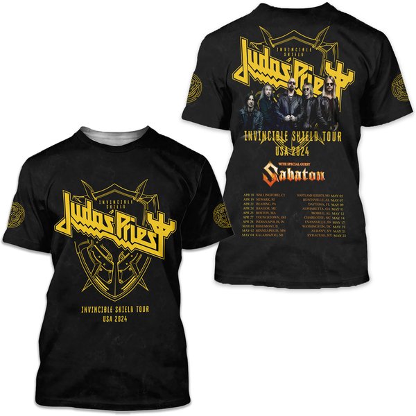 Judas Priest Rock Band Tour Usa 2024 T-Shirt-image