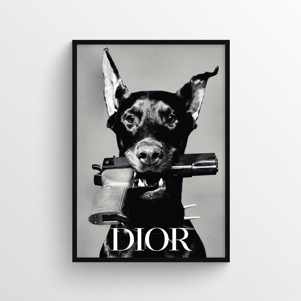 Vintage Dog Fashion Art Print-image