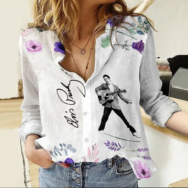 Elvis Presley Linen Shirt, Elvis Presley Linen Blouse-image
