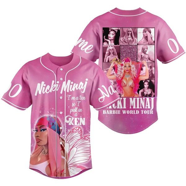 Nicki Minaj Merch Baseball Jersey Shirts 2024 Tour-image