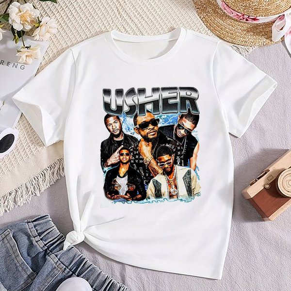 Usher Rapper Shirt, 90S Vintage Usher Bootleg Shirt-image