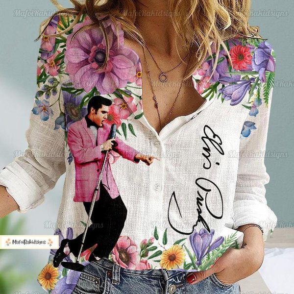 Elvis Presley Linen Blouse