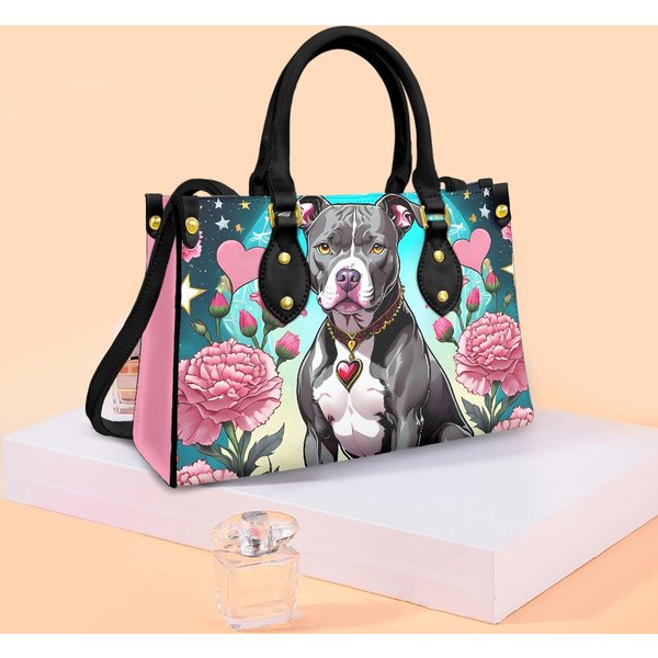 Pitbull Dog Leather Bag, Dog Lover Handbag-image