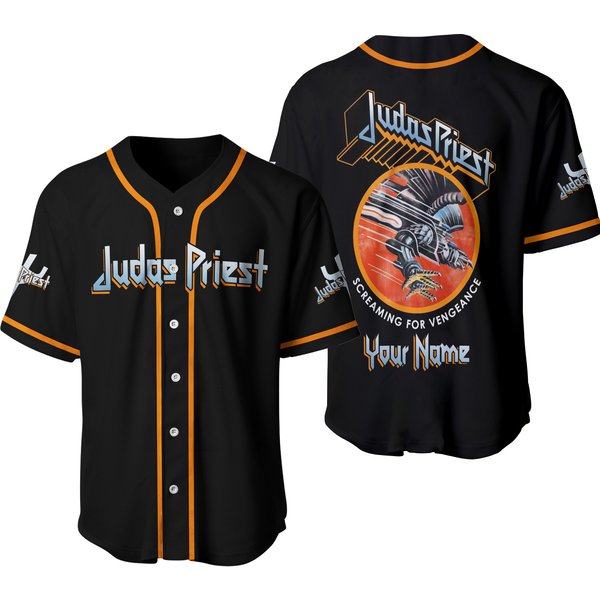 Judas Priest Band Screaming For Vengeance Baseball Jersey-image