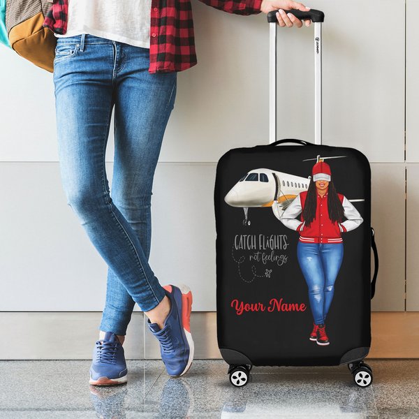 Black Girl African American Luggage Cover-image