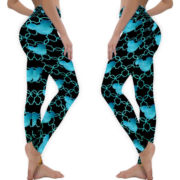 Mouse Ears Watercolor Aqua Leggings-image