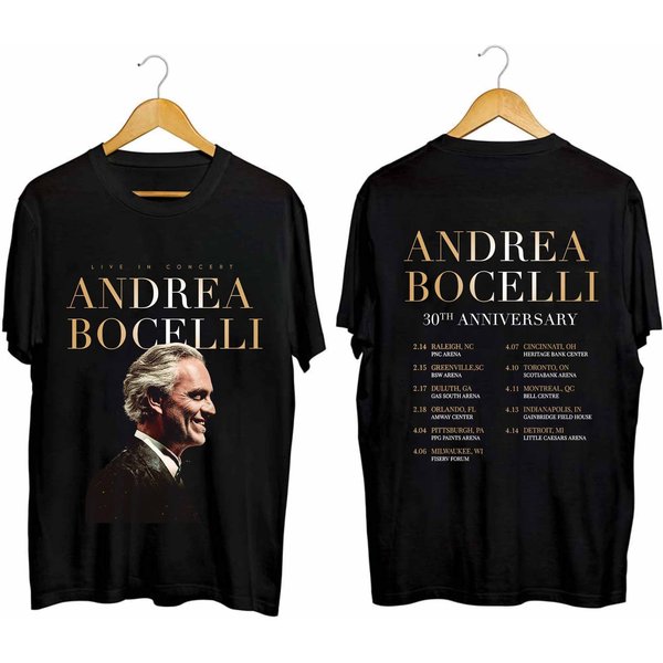 Andrea Bocelli 2024 Tour Shirt, Andrea Bocelli 30Th Anniversary Tour Shirt-image