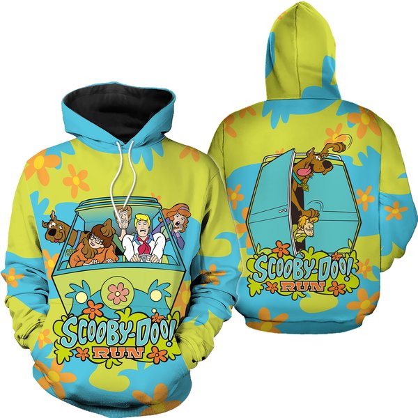 Scooby Doo Run Scooby Doo Friends On Mystery Machine 3D Hoodie-image