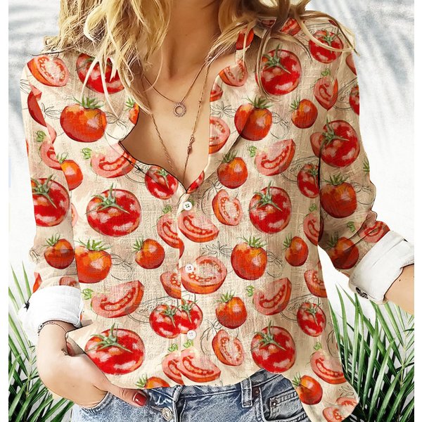 Tomato Women/men Casual Shirt, Tomato Casual Blouse