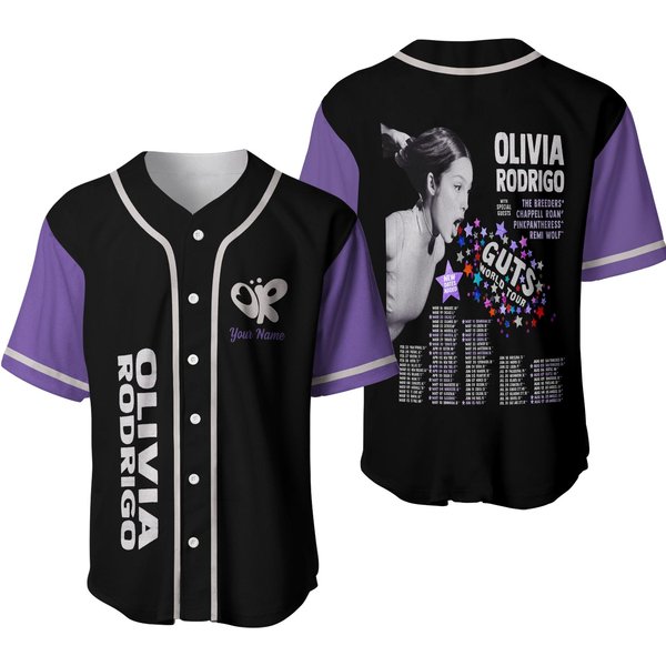 Olivia Rodrigo Guts Full Date Tour 2024 Baseball Jersey, Olivia Rodrigo Shirt-image