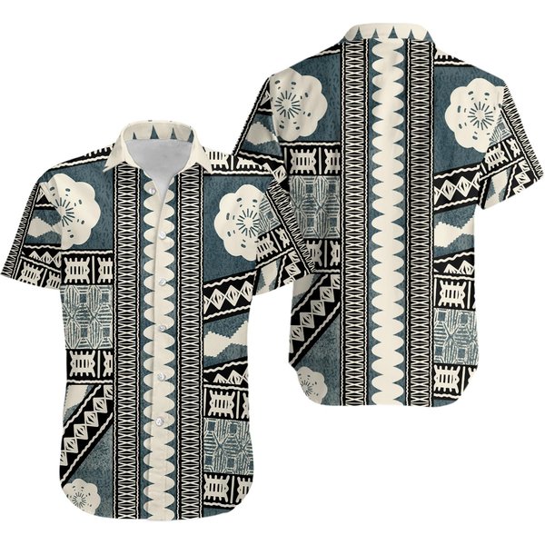 Vintage Hilo Hattie Tribal Print Hawaiian Shirt-image