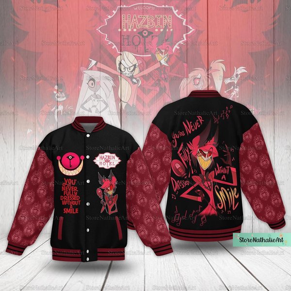 Hazbin Hotel Baseball Jacket, Alastor Jacket Men, Alastor Hazbin Racing Jacket-image