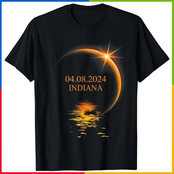 Solar Eclipse Indiana Usa Totality 2024 T-Shirt-image