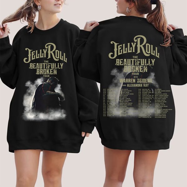 Vintage Jelly Roll The Beautifully Broken Tour 2024 Sweatshirt-image